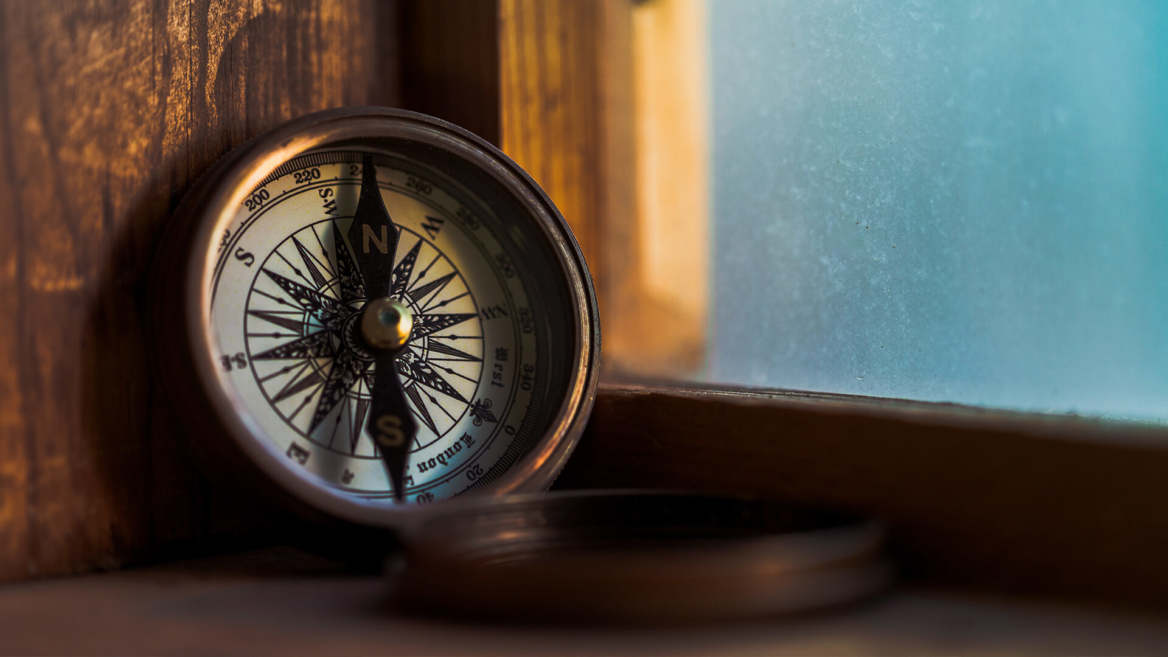A compass, representing estate planning that comes to you anywhere in California